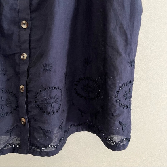 O’Neill Lexie Ruffle Strap Button Front Cotton Tank - Picture 7 of 14